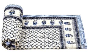 400 TC Pure Cotton Jaipuri Floral Pattern Bed <b>Quilt</b> <b>Single</b> Bed 85x55 Inches Soft & Cozy All-Season Lightweight - Product Image 3