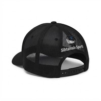 Casquette de baseball trucker en maille avec logo brodé personnalisé, noire et blanche, réglable, style snapback, pour le sport et les loisirs, protection solaire