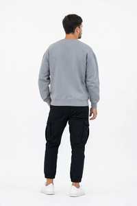Oneten <b>Men's</b> <b>Grey</b> Crewneck Long Sleeve Loose Fit 100% Polyester Printed Casual Pullover <b>Sweatshirt</b> for Spring - Product Image 4