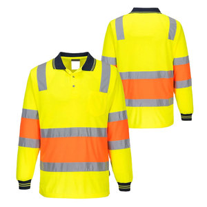 Men Safety Clothing Reflective Hi Vis Polo <b>Shirts</b> Working Wear Long Sleeve Sleeve Security Road Safety Polo <b>Shirts</b> - Product Image 1