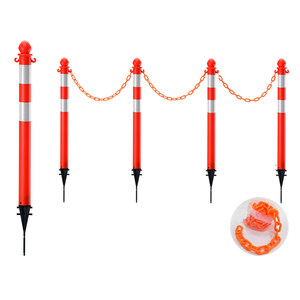 12set/KIT başak tabanı yansıtıcı POST-B trafik bariyerleri ile açık plastik Stanchions - Product Image 4