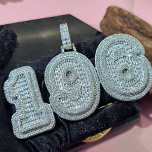 จี้เพชรทรงหรูหราประดับเพชรเม็ดขาวหมายเลข 190 สไตล์ฮิปฮอป งานสั่งทำพิเศษ - Product Image 6