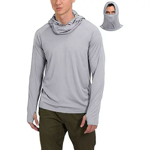 Unisex Long Sleeve Hooded Sun Protection <b>Shirt</b> UPF50+ <b>Polyester</b> Pullover Adult Outdoor Wear - Product Image 4