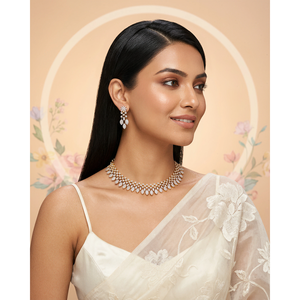 Indian Ethnic Grace American Crystal Traditional Alloy <b>Bridal</b> <b>Jewelry</b> <b>Set</b>-Gold Plated Wedding Fine <b>Jewelry</b> - Product Image 1