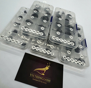 High Quality 5D-10D Premade Volume Lashes Loose Fans Cashmere Matte Black <b>Mixed</b> Length Vietnam Wholesale Custom Logo <b>Box</b> - Product Image 3