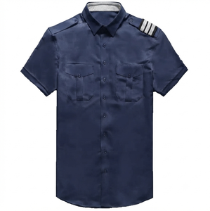 <b>Men's</b> Navy Blue Polyester/Cotton Fleece Winter Security Guard Uniform Jacket with Needle Detection and Seamless Fusing - Product Image 3