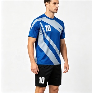 Ensemble d'uniformes de football pour hommes, maillots et shorts respirants à séchage rapide, vêtements de sport d'équipe imprimés, maillot de handball personnalisé - Product Image 2