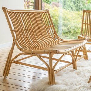 Elegante sofá de ratán tejido para terraza de cafetería u hotel, sofás de decoración de alta calidad en caña natural. - Product Image 6