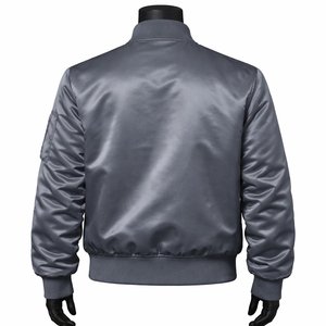 Veste en satin pour homme, taille adulte, style tendance, vente chaude, veste d'hiver en satin gris, respirante et confortable - Product Image 2