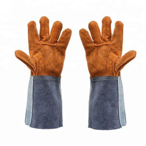 Los Mejores Guantes de Soldadura de Cuero Vacuno Largos y Transpirables para Hombre y Mujer, Antideslizantes, Resistentes al Calor, Guantes de Seguridad para Soldadura para el Trabajo - Product Image 1