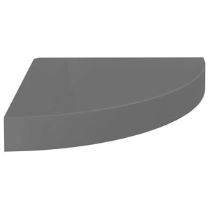 Set di 4 Mensole Angolari in MDF Grigio Lucido a Nido d'Ape con Supporti in Metallo per Parete e Esposizione - Product Image 3
