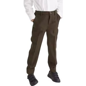 Uniforme Escolar Personalizado para Niños, Camisa Blanca de Manga Larga, Pantalones Marrones, Conjunto Escolar Formal Elegante para Estudiantes - Product Image 2