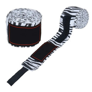 Bandages de boxe unisexes personnalisés en coton respirant avec colle en latex, flexibles, pour la protection des mains lors de l'entraînement et des combats de Muay Thai - Product Image 1