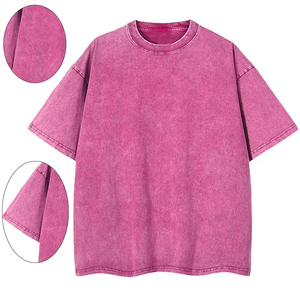 Camiseta de hombre personalizada de gran tamaño con lavado ácido, estilo casual vintage, de algodón de alta calidad y peso pesado. - Product Image 2