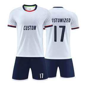 ชุดฟุตบอลสโมสรสำหรับผู้ใหญ่แบบยูนิเซ็กซ์ ฤดูร้อน ผ้าโพลีเอสเตอร์ 100% แห้งเร็ว ระบายอากาศได้ดี ชุดทีมชาติ ปรับแต่งชื่อทีมได้ - Product Image 2