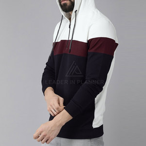เสื้อฮู้ดซิปครึ่งตัวผู้ชาย พิมพ์โลโก้ได้ตามต้องการ ผ้าฝ้าย 100% ระบายอากาศ แห้งเร็ว คุณภาพสูง เหมาะสำหรับออกกำลังกาย สวมใส่สบายในฤดูหนาว - Product Image 2