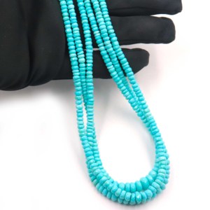 Cuentas facetadas de turquesa de Arizona, piedras preciosas naturales de 4-6 mm, cuentas de turquesa azul para hacer collares de joyería. - Product Image 3