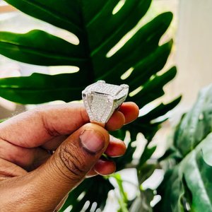 Bague en argent sterling 925 avec moissanite VVS, bijoux de mode pour homme, style classique, luxe, hip hop, bague scintillante - Product Image 5