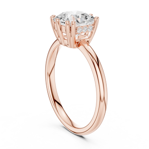 Bague exclusive en or rose 14 carats avec diamant de laboratoire taille coussin serti à griffes, élégante, bijoux de mariage, prix de gros, fournisseur OEM - Product Image 5