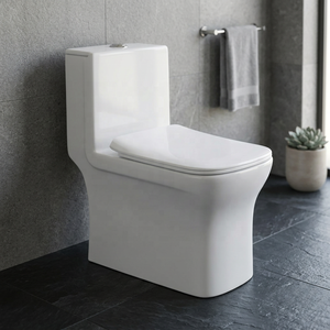 WC en céramique de luxe or et noir, cuvette de toilette en porcelaine pour intérieurs de salle de bain modernes et élégants - Product Image 6
