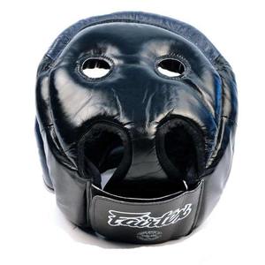 อุปกรณ์ป้องกันศีรษะสำหรับชกมวย Fairtex รุ่น Custom Navy ทำจากหนังวัวแท้ ใช้ได้ทุกฤดูกาล - Product Image 5