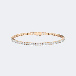 3.276CTW Lab Grown Round Brilliant Cut Prong-<b>Set</b> <b>Gold</b> Plated 9k Women's Luxury Tennis Bracelet - Product Image 3