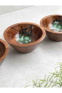 Cuenco de madera de venta superior, cuenco para servir ensaladas, fabricante al por mayor, nuevo diseño, cuenco para servir ensaladas de madera con acabado a mano - Product Image 5