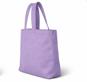 Purple <b>Canvas</b> <b>Tote</b> Bag With Floral Print Medium Size Daily Shopping Bag Hand Length Handle Eco Friendly Reusable cotton bags - Product Image 2