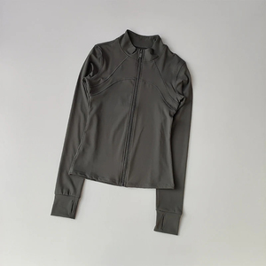 Traje de Yoga para Mujer, Chaqueta Deportiva de Alta Gama con Cuello Alto, Manga Larga, Transpirable, de Spandex, para Correr, Entrenamiento, Fitness, Resistente al Viento - Product Image 3