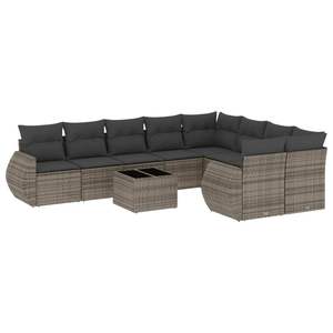 Conjunto de Sofás Modulares Grandes de Ratán PE Gris para Jardín, Muebles de Patio con Diseño Elegante - Product Image 2