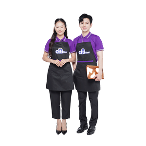 Conjunto de Uniforme Profesional de Poliéster Tejido para Cafetería, Restaurante y Panadería, Personalizable, Unisex, Camisa Polo y Delantal, Ropa de Trabajo para Personal - Product Image 3