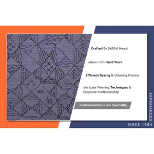 Alfombras de Algodón Bordadas a Mano en India, Diseño Nuevo, Tamaño Personalizado, Estilo Wilton, Antideslizantes, Modernas, para Venta al Por Mayor - Product Image 6