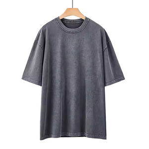 Camiseta Vintage con Logotipo Personalizado, Lavada al Ácido, para Hombre, de Algodón Grueso, Estilo Desgastado, Talla Grande, 100% Algodón - Product Image 4