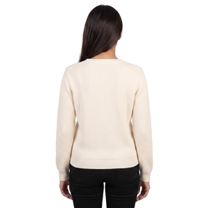 Pulls en tricot côtelé à col en V pour femmes, pull en tricot côtelé à col en V pour femmes, couleur unie, manches longues, vêtements décontractés d'automne, 100% acrylique - Product Image 2
