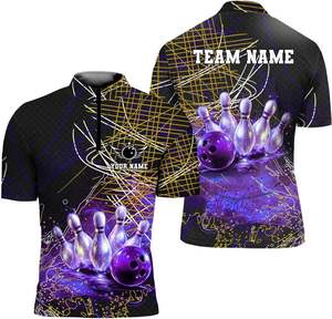 Oem Sublimation Half Sleeve Casual Tee Mens Shirts T-Shirt New Design Casual Polo Tshirt Own Wholesale <b>Bowling</b> Shirt - Product Image 3
