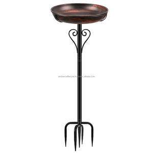 Grand bassin décoratif en métal pour oiseaux, design classique, robuste, sur piédestal, résistant à la rouille, pour jardin extérieur. - Product Image 5