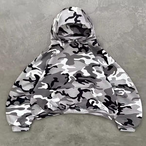 Ensemble survêtement camouflage oversize pour hommes : pantalon cargo et sweat à capuche amples style streetwear - Product Image 2