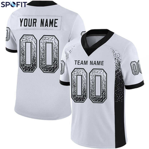 เสื้อเจอร์ซีย์อเมริกันฟุตบอลชาย คอวี แขนสั้น ระบายเหงื่อได้ดี สีแดงทอง พิมพ์ลายซับลิเมชั่น หมายเลขทีม - Product Image 3