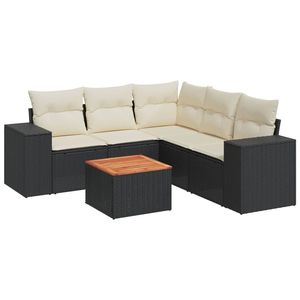 Conjunto de Sofá Modular Mediano de Ratán PE Negro para Jardín, Muebles Elegantes para Exteriores - Product Image 2