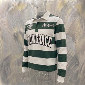 Polo à manches longues rayé Snowgrace, col rabattu, coupe classique, toutes saisons, respirant, jersey en polyester - Product Image 4
