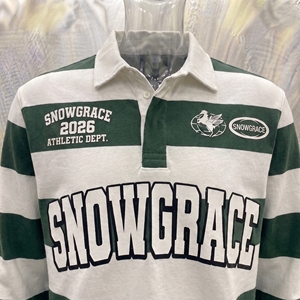 Polo à manches longues rayé Snowgrace, col rabattu, coupe classique, toutes saisons, respirant, jersey en polyester - Product Image 5
