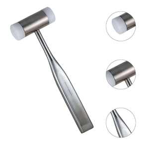 Marteau chirurgical orthopédique en acier inoxydable à double tête avec face en nylon, instrument manuel - Product Image 1