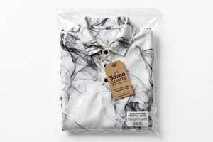 Chemise décontractée pour homme à col boutonné, noir fumé, en polyester, avec logo personnalisé brodé, manches courtes - Product Image 6