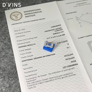 เพชร D'vins Jewels ทรงเหลี่ยมมรกต น้ำหนัก 9.0 กะรัต เกรด G VS1 สร้างในห้องปฏิบัติการ คุณภาพไร้ตำหนิ - Product Image 4
