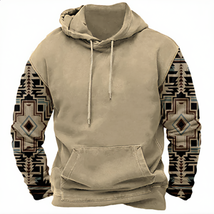 Sweat-shirts personnalisés en molleton de coton mélangé pour hommes, coupe ample, avec poche, tissu respirant, impression numérique, pour l'hiver – Vente en gros - Product Image 1