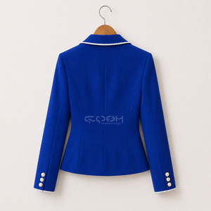 Cosh International Custom Logo Blue Double Breasted <b>Blazer</b> Sorority Sisterhood Embroidered Logo Elegant Outerwear - Product Image 4