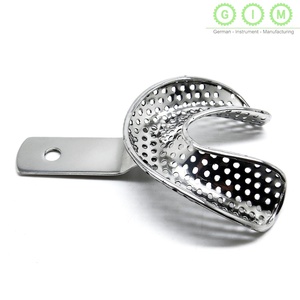 Kit de porte-empreintes dentaires professionnels en acier inoxydable perforés autoclavables pour la réalisation d'empreintes supérieures et inférieures - Product Image 5