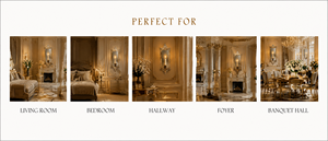Luxury Venetian Baroque <b>Wall</b> <b>Sconce</b> Decorative <b>Wall</b> <b>Light</b> with Handcrafted Mirror Detailing, Elegant Brass Finish, - Product Image 2