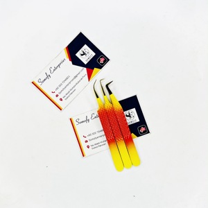 Pinzas Profesionales de Acero Inoxidable Antiestáticas de 10 mm con Puntas Doradas, Herramientas de Maquillaje para Volumen de Pestañas, Kit de Extensión de Pestañas - Product Image 2