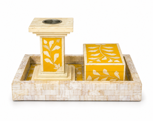 Bandeja de Madera Hecha a Mano con Incrustaciones de Nácar y Caja Decorativa de Hueso, con Juego de Quemador de Bakhoor Premium para Interiores de Lujo - Product Image 2